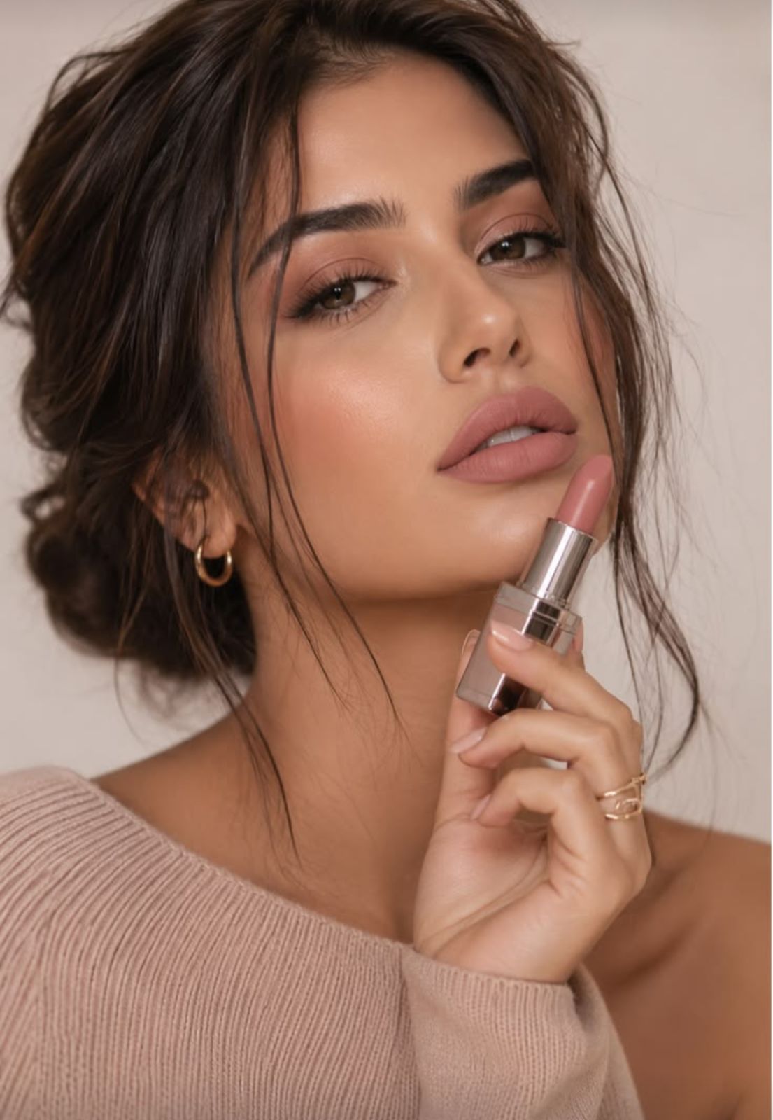 Maquillaje y peinado natural para mamá antes de su sesión fotográfica